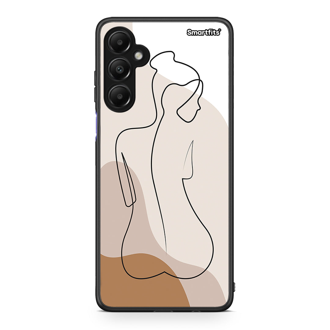 Samsung Galaxy A05s LineArt Woman θήκη από τη Smartfits με σχέδιο στο πίσω μέρος και μαύρο περίβλημα | Smartphone case with colorful back and black bezels by Smartfits