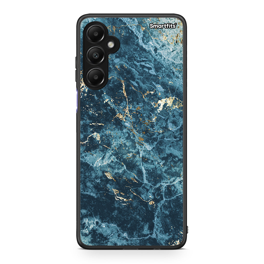 Samsung Galaxy A05s Marble Blue θήκη από τη Smartfits με σχέδιο στο πίσω μέρος και μαύρο περίβλημα | Smartphone case with colorful back and black bezels by Smartfits