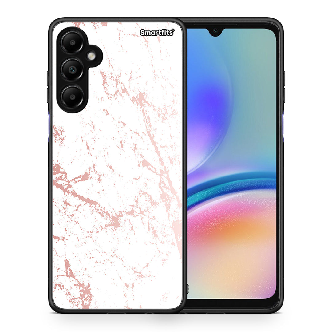 Θήκη Samsung Galaxy A05s Pink Splash Marble από τη Smartfits με σχέδιο στο πίσω μέρος και μαύρο περίβλημα | Samsung Galaxy A05s Pink Splash Marble case with colorful back and black bezels