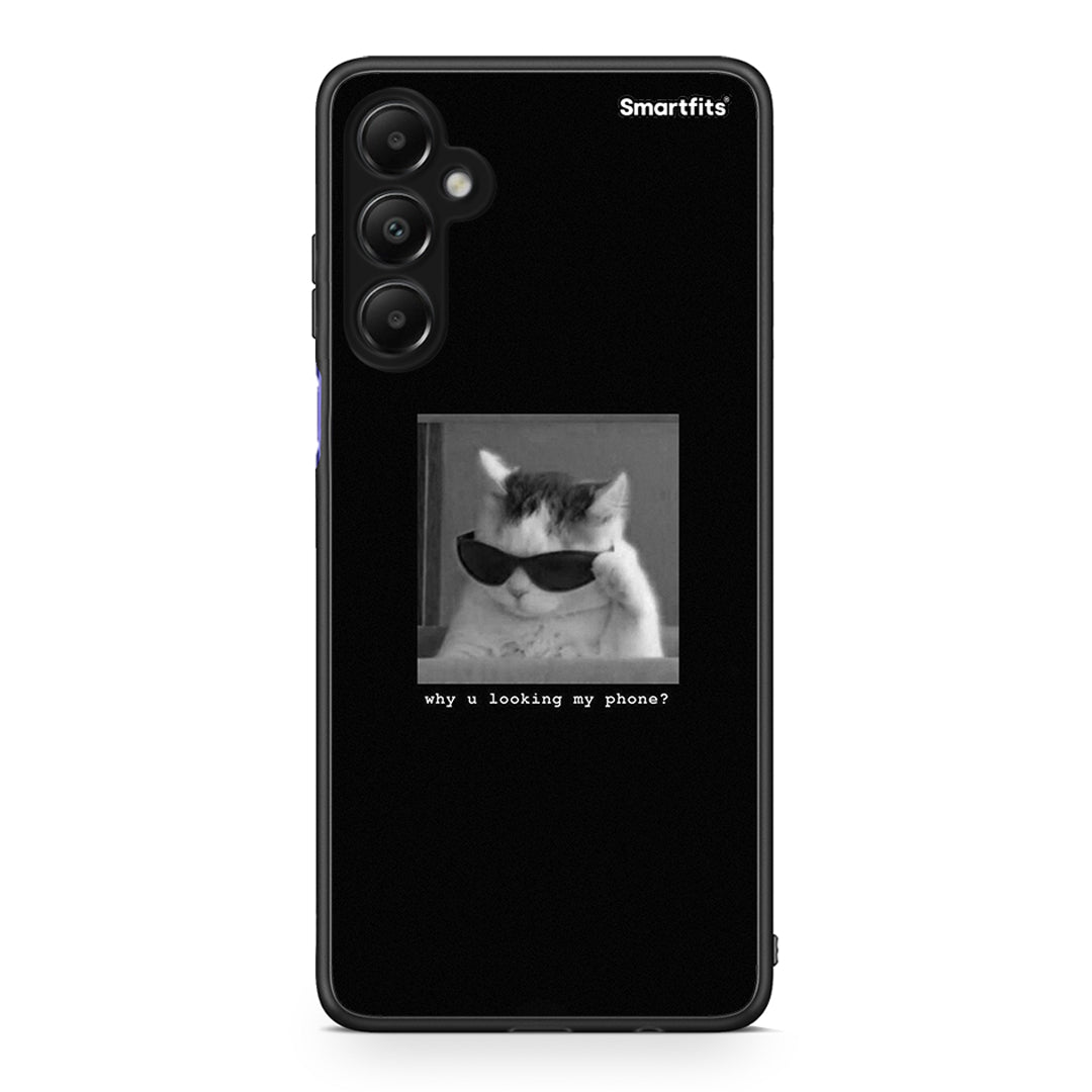 Samsung Galaxy A05s Meme Cat θήκη από τη Smartfits με σχέδιο στο πίσω μέρος και μαύρο περίβλημα | Smartphone case with colorful back and black bezels by Smartfits