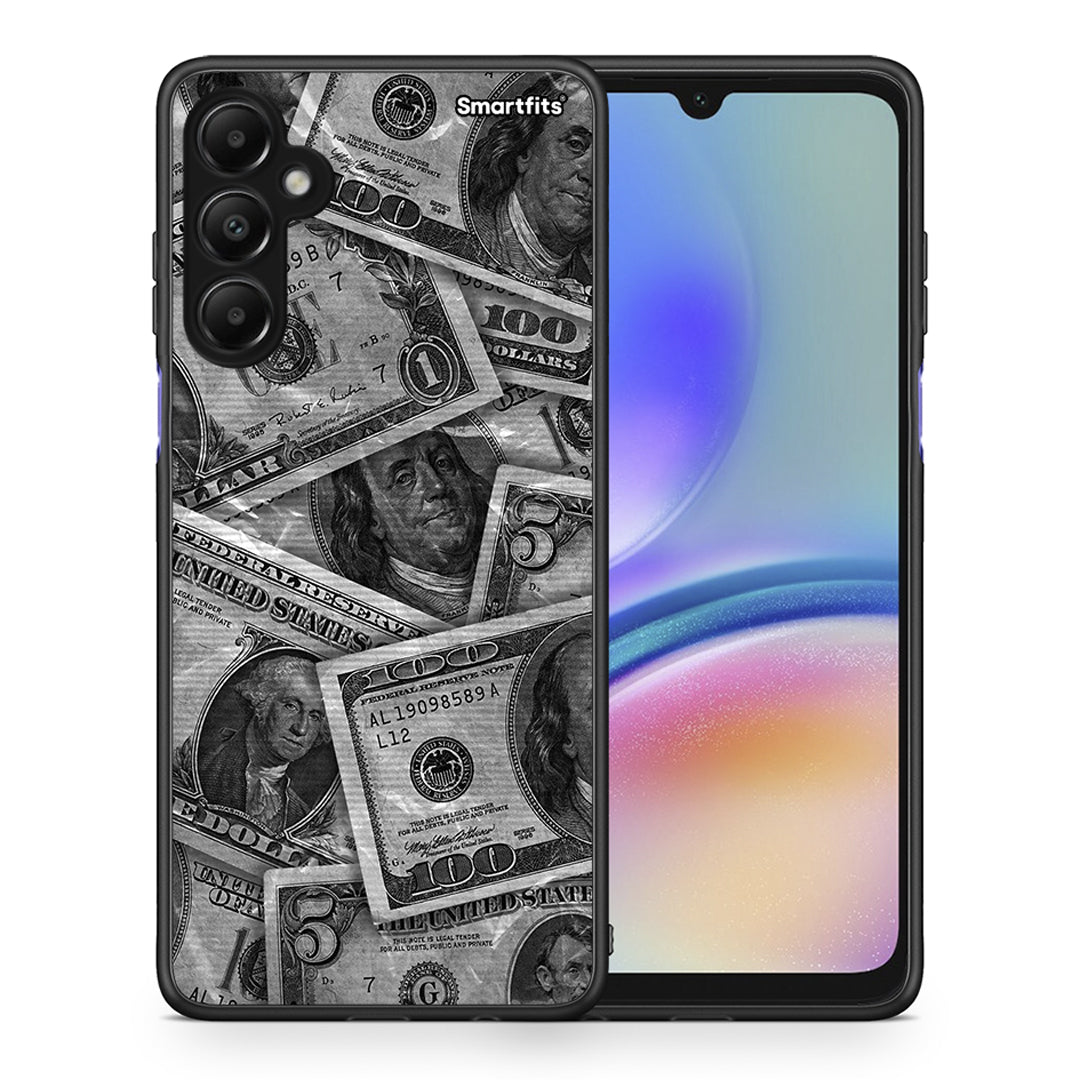 Θήκη Samsung Galaxy A05s Money Dollars από τη Smartfits με σχέδιο στο πίσω μέρος και μαύρο περίβλημα | Samsung Galaxy A05s Money Dollars case with colorful back and black bezels