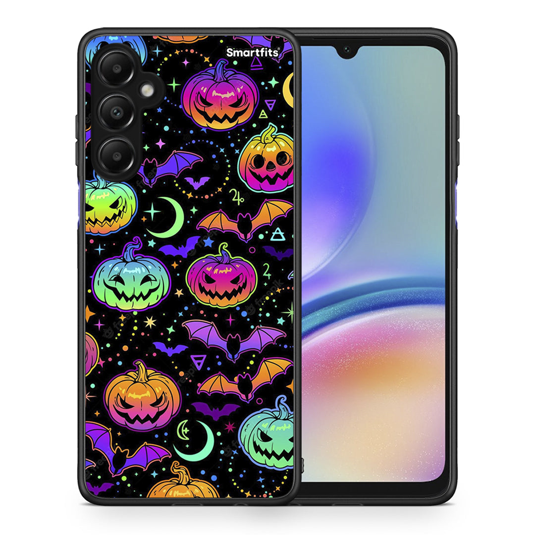 Θήκη Samsung Galaxy A05s Neon Halloween από τη Smartfits με σχέδιο στο πίσω μέρος και μαύρο περίβλημα | Samsung Galaxy A05s Neon Halloween case with colorful back and black bezels