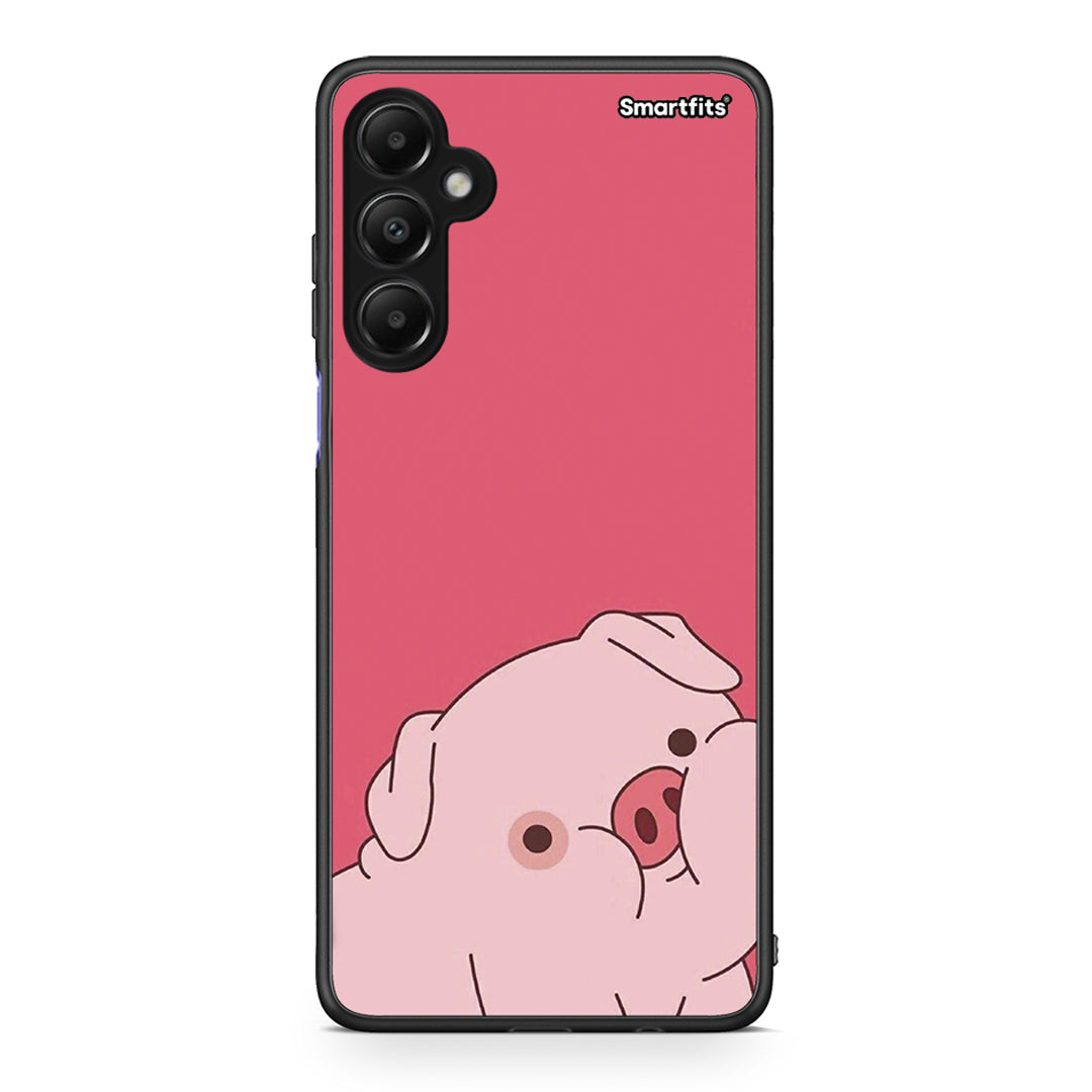 Samsung Galaxy A05s Pig Love 1 Θήκη Αγίου Βαλεντίνου από τη Smartfits με σχέδιο στο πίσω μέρος και μαύρο περίβλημα | Smartphone case with colorful back and black bezels by Smartfits