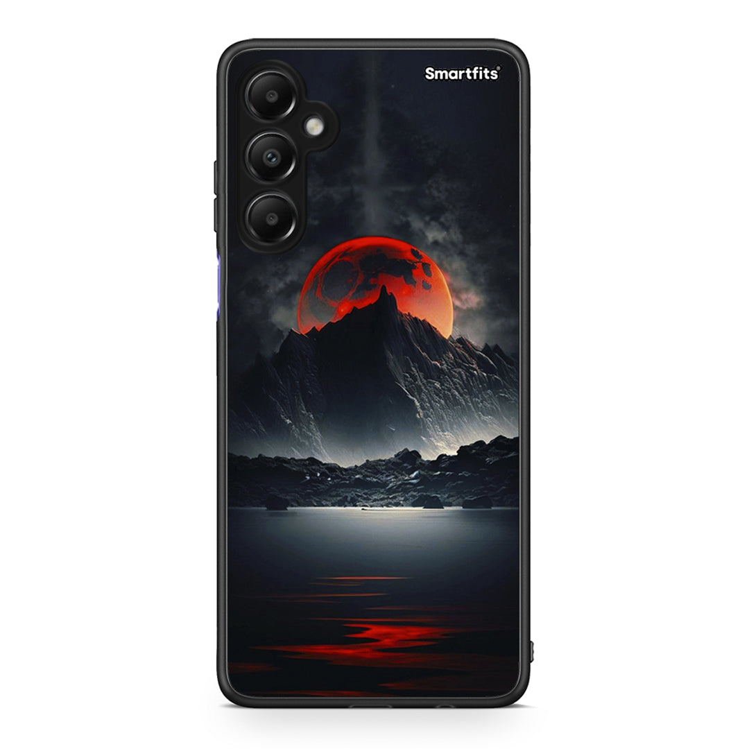 Samsung Galaxy A05s Red Full Moon θήκη από τη Smartfits με σχέδιο στο πίσω μέρος και μαύρο περίβλημα | Smartphone case with colorful back and black bezels by Smartfits