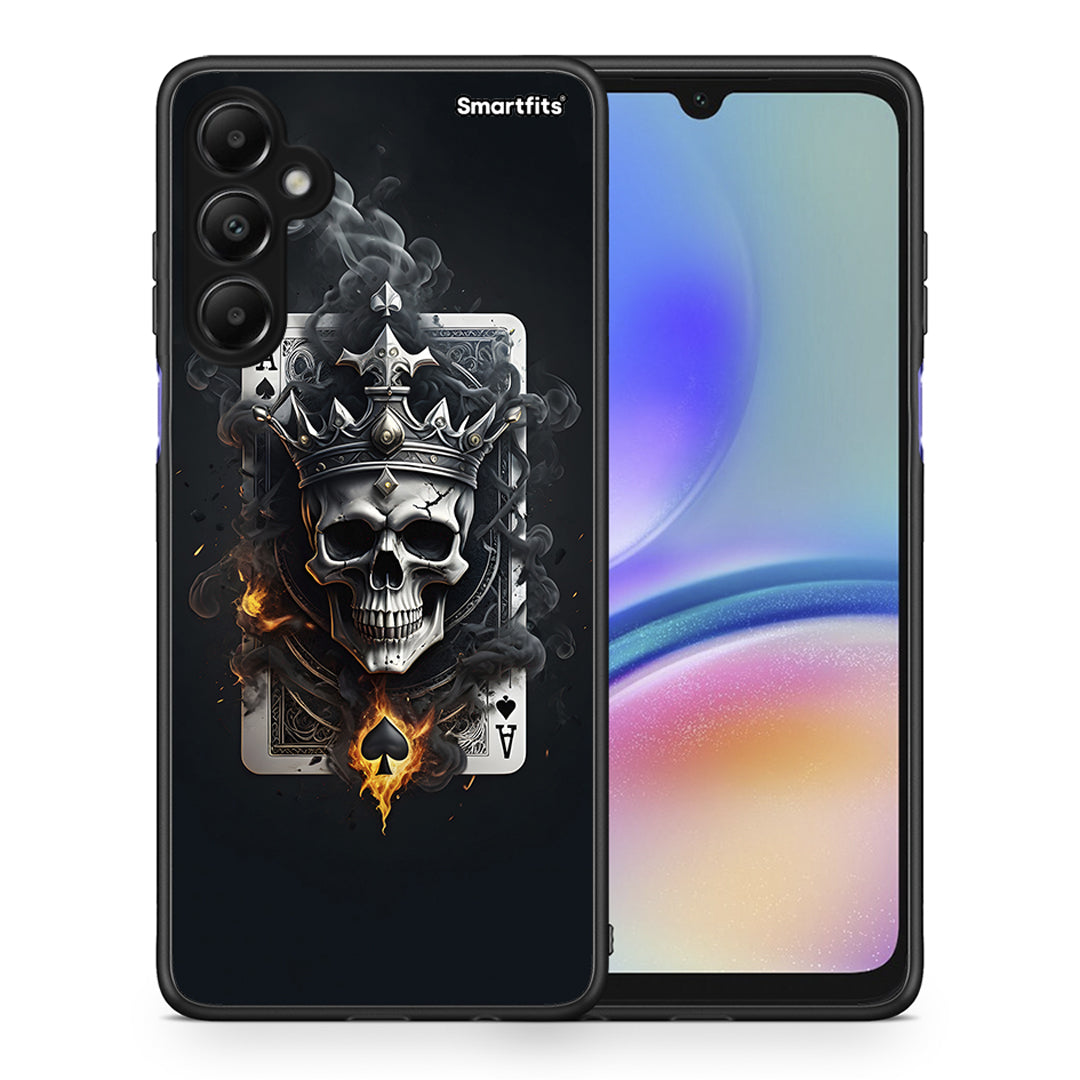 Θήκη Samsung Galaxy A05s Skull King Ace από τη Smartfits με σχέδιο στο πίσω μέρος και μαύρο περίβλημα | Samsung Galaxy A05s Skull King Ace case with colorful back and black bezels