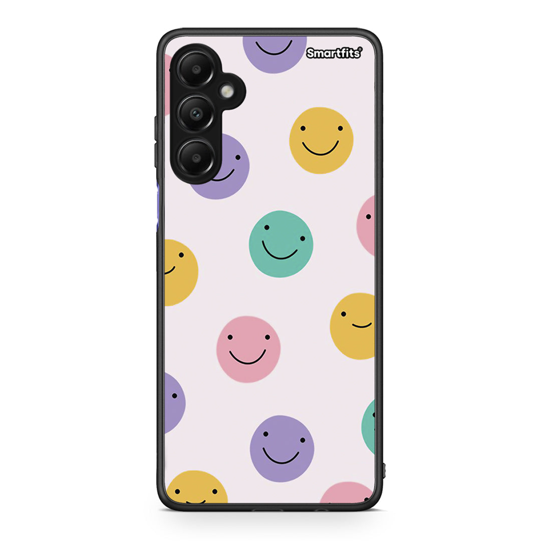 Samsung Galaxy A05s Smiley Faces θήκη από τη Smartfits με σχέδιο στο πίσω μέρος και μαύρο περίβλημα | Smartphone case with colorful back and black bezels by Smartfits