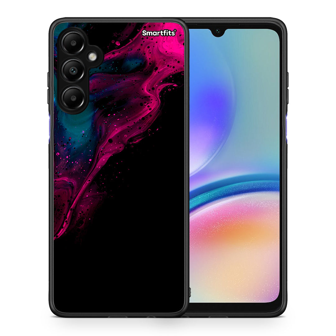 Θήκη Samsung Galaxy A05s Pink Black Watercolor από τη Smartfits με σχέδιο στο πίσω μέρος και μαύρο περίβλημα | Samsung Galaxy A05s Pink Black Watercolor case with colorful back and black bezels