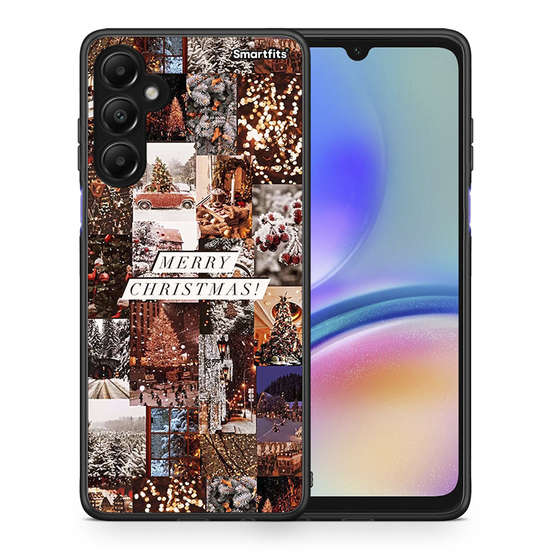 Θήκη Samsung Galaxy A05s Xmas Collage από τη Smartfits με σχέδιο στο πίσω μέρος και μαύρο περίβλημα | Samsung Galaxy A05s Xmas Collage case with colorful back and black bezels