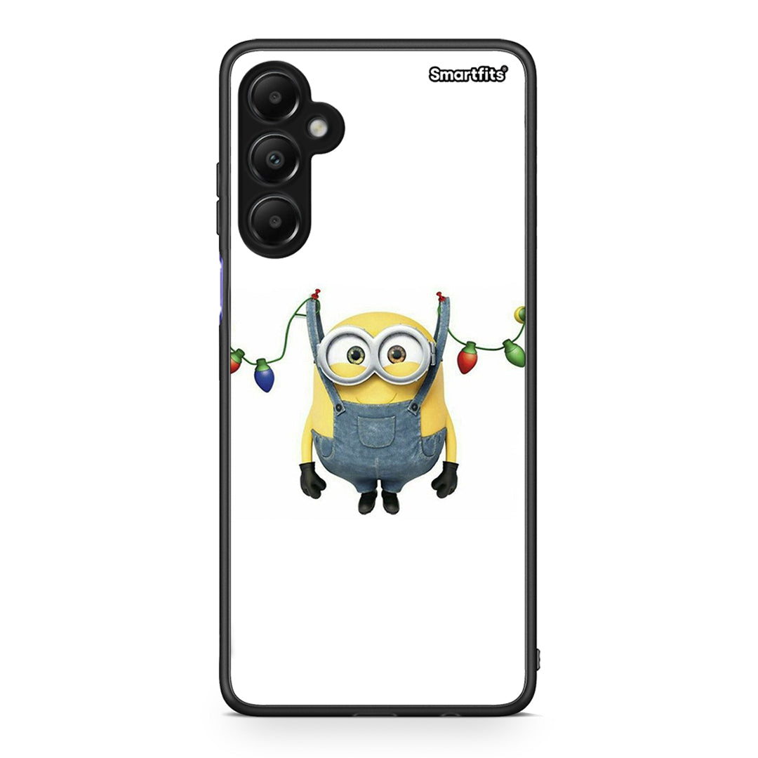 Samsung Galaxy A05s Xmas Minion Lights θήκη από τη Smartfits με σχέδιο στο πίσω μέρος και μαύρο περίβλημα | Smartphone case with colorful back and black bezels by Smartfits