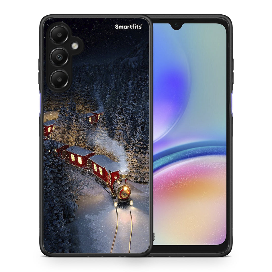 Θήκη Samsung Galaxy A05s Xmas Train από τη Smartfits με σχέδιο στο πίσω μέρος και μαύρο περίβλημα | Samsung Galaxy A05s Xmas Train case with colorful back and black bezels