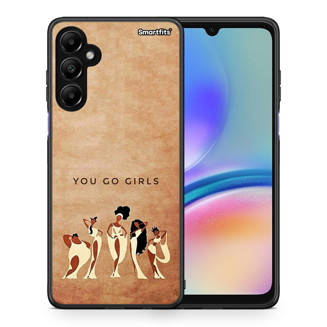 Θήκη Samsung Galaxy A05s You Go Girl από τη Smartfits με σχέδιο στο πίσω μέρος και μαύρο περίβλημα | Samsung Galaxy A05s You Go Girl case with colorful back and black bezels