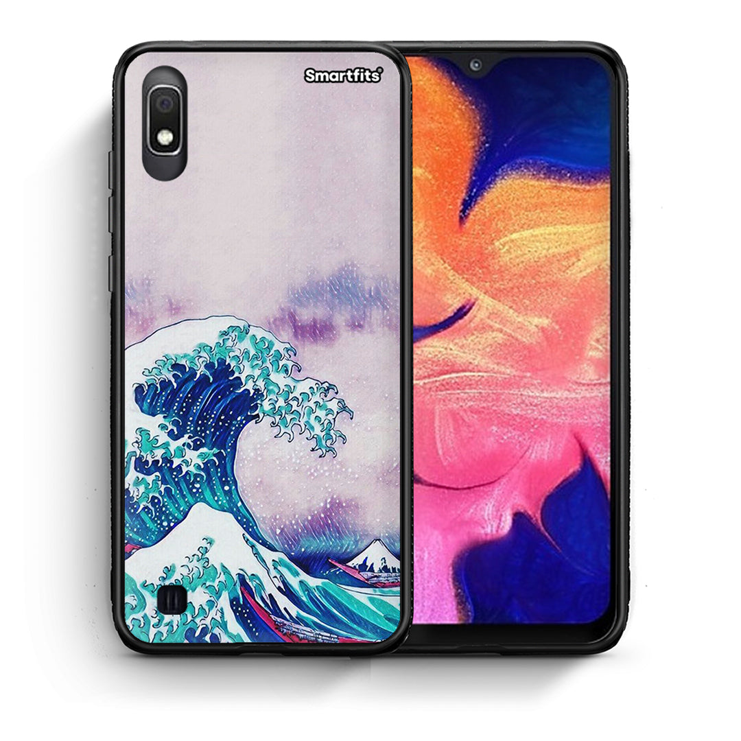 Θήκη Samsung A10 Blue Waves από τη Smartfits με σχέδιο στο πίσω μέρος και μαύρο περίβλημα | Samsung A10 Blue Waves case with colorful back and black bezels