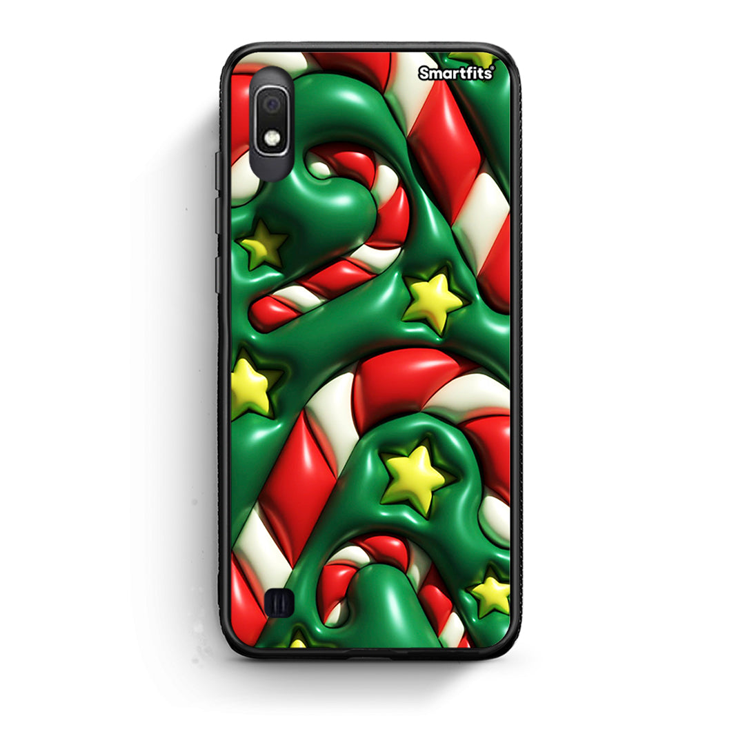 Samsung A10 Christmas Bubbles θήκη από τη Smartfits με σχέδιο στο πίσω μέρος και μαύρο περίβλημα | Smartphone case with colorful back and black bezels by Smartfits