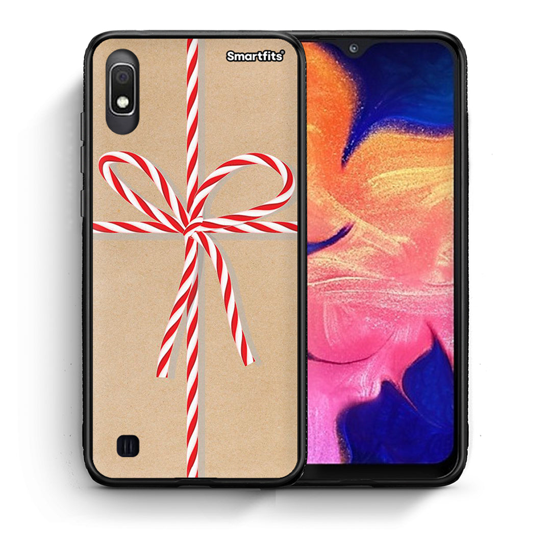 Θήκη Samsung A10 Christmas Gift από τη Smartfits με σχέδιο στο πίσω μέρος και μαύρο περίβλημα | Samsung A10 Christmas Gift case with colorful back and black bezels