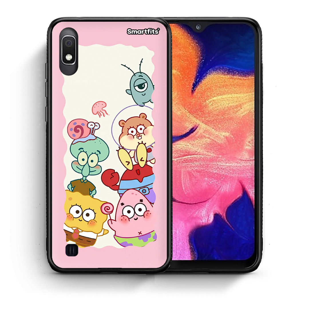 Θήκη Samsung A10 Cute Companion από τη Smartfits με σχέδιο στο πίσω μέρος και μαύρο περίβλημα | Samsung A10 Cute Companion case with colorful back and black bezels