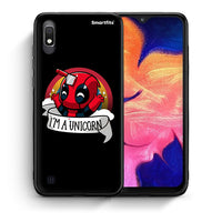 Thumbnail for Θήκη Samsung A10 Unicorn Deadpool από τη Smartfits με σχέδιο στο πίσω μέρος και μαύρο περίβλημα | Samsung A10 Unicorn Deadpool case with colorful back and black bezels