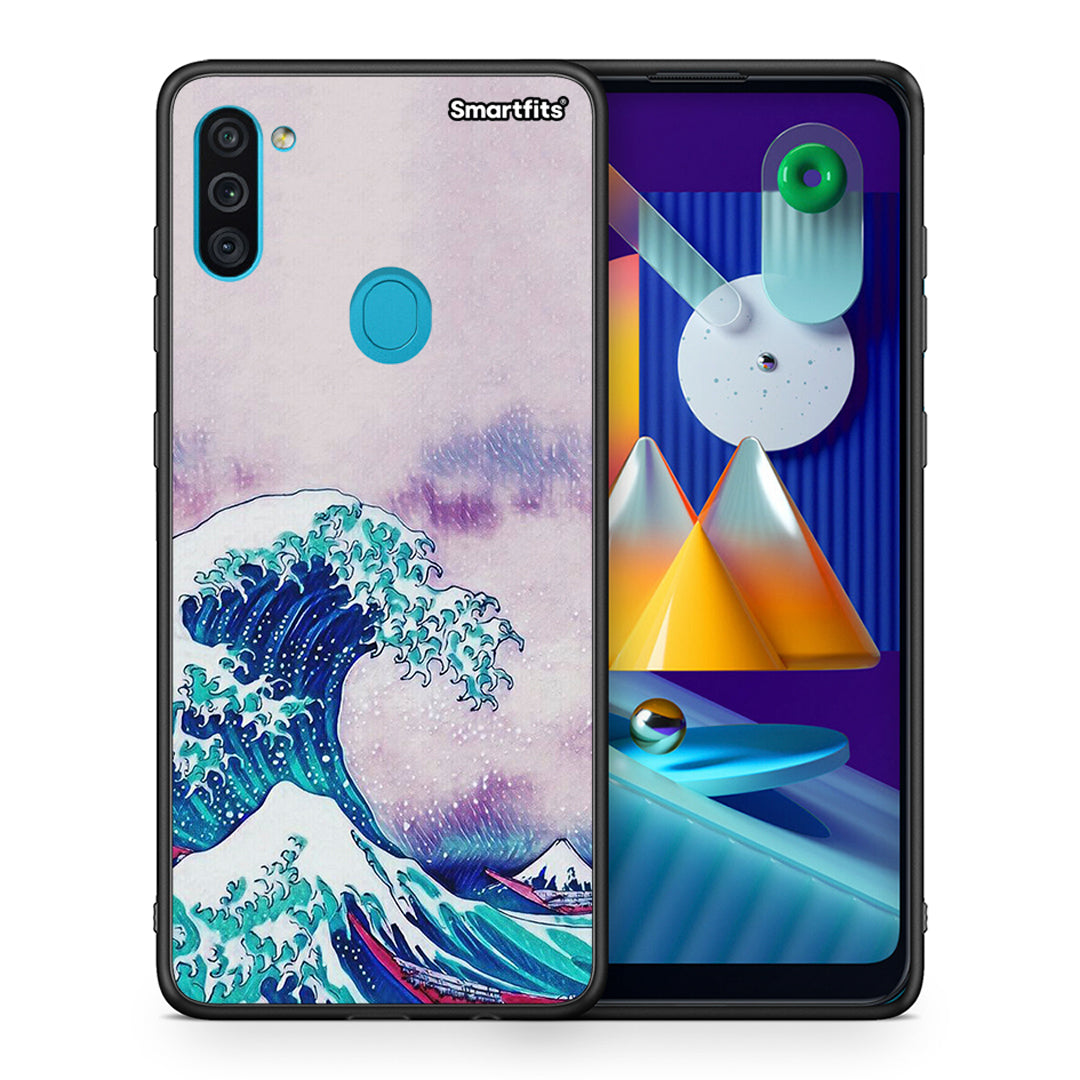 Θήκη Samsung A11/M11 Blue Waves από τη Smartfits με σχέδιο στο πίσω μέρος και μαύρο περίβλημα | Samsung A11/M11 Blue Waves case with colorful back and black bezels