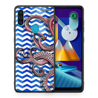 Thumbnail for Θήκη Samsung A11/M11 Chevron Devilfish από τη Smartfits με σχέδιο στο πίσω μέρος και μαύρο περίβλημα | Samsung A11/M11 Chevron Devilfish case with colorful back and black bezels