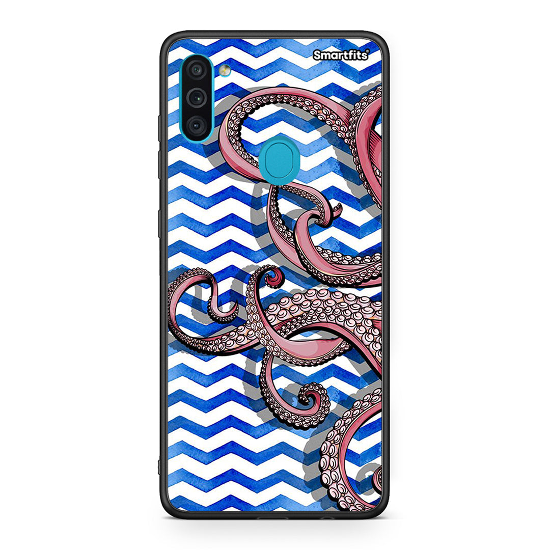 Samsung A11/M11 Chevron Devilfish θήκη από τη Smartfits με σχέδιο στο πίσω μέρος και μαύρο περίβλημα | Smartphone case with colorful back and black bezels by Smartfits