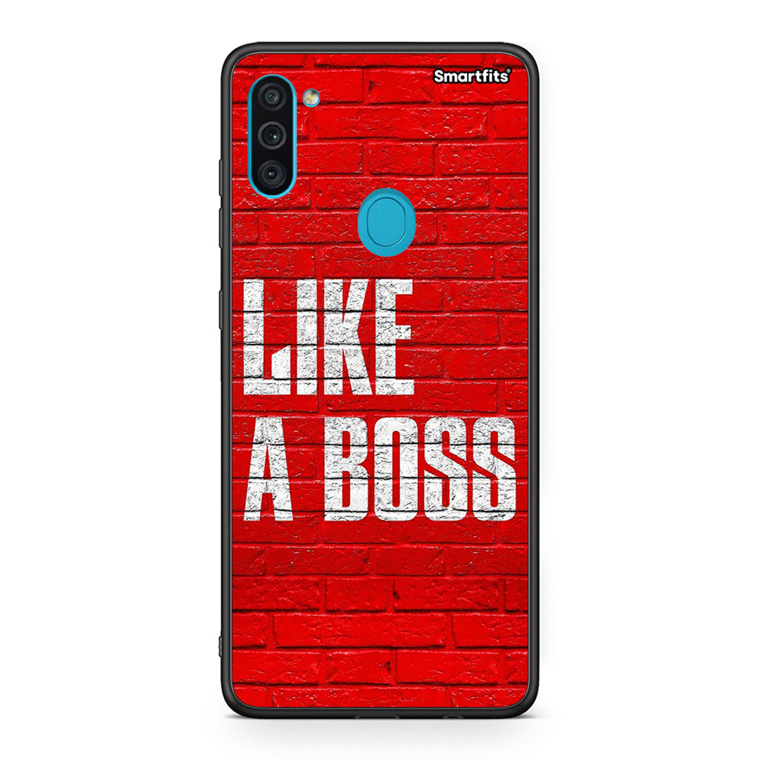 Samsung A11/M11 Like A Boss θήκη από τη Smartfits με σχέδιο στο πίσω μέρος και μαύρο περίβλημα | Smartphone case with colorful back and black bezels by Smartfits