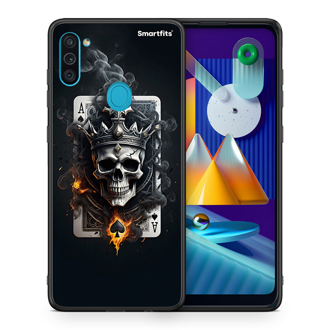 Θήκη Samsung A11/M11 Skull King Ace από τη Smartfits με σχέδιο στο πίσω μέρος και μαύρο περίβλημα | Samsung A11/M11 Skull King Ace case with colorful back and black bezels