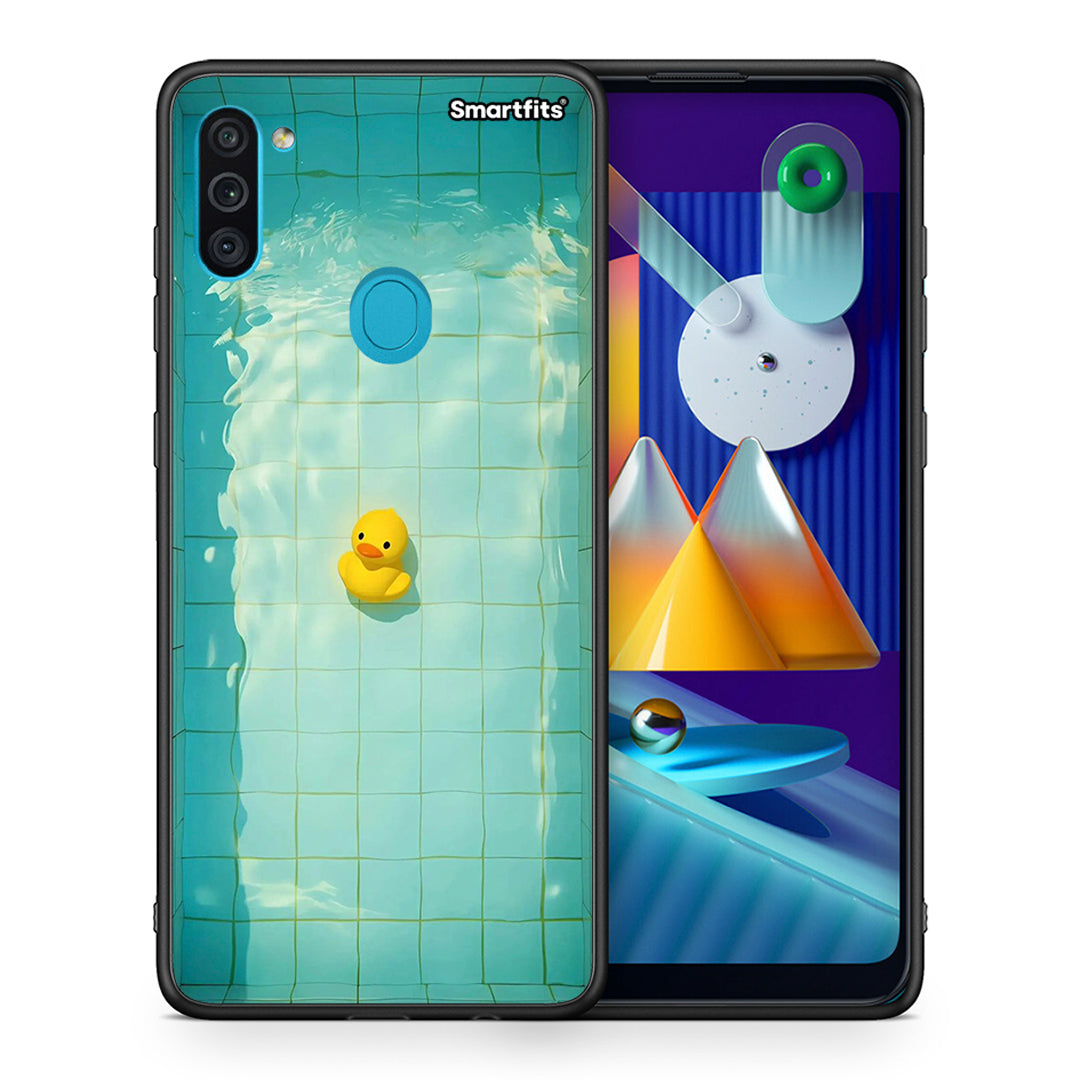 Θήκη Samsung A11/M11 Yellow Duck από τη Smartfits με σχέδιο στο πίσω μέρος και μαύρο περίβλημα | Samsung A11/M11 Yellow Duck case with colorful back and black bezels