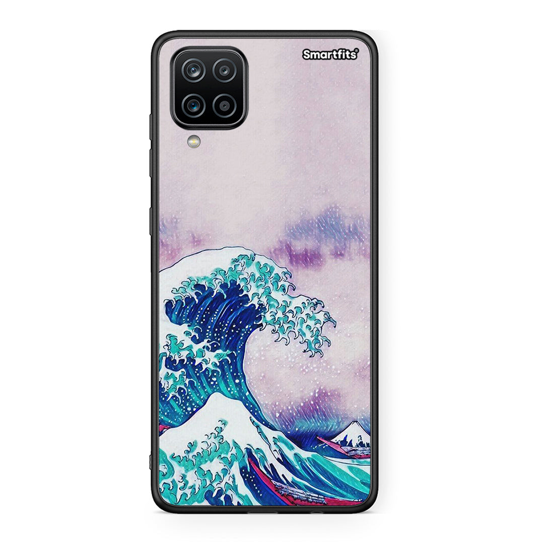 Samsung A12 Blue Waves θήκη από τη Smartfits με σχέδιο στο πίσω μέρος και μαύρο περίβλημα | Smartphone case with colorful back and black bezels by Smartfits