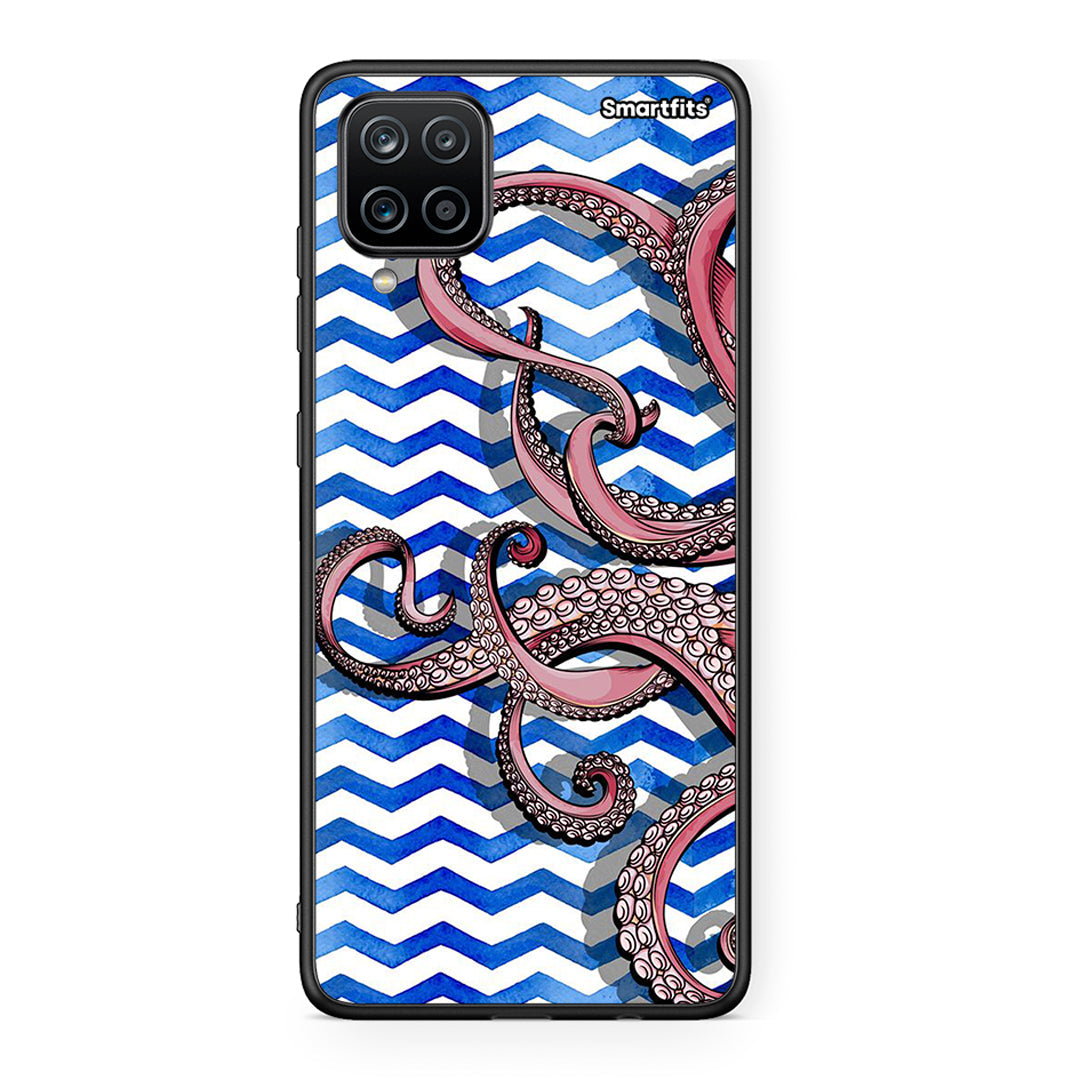 Samsung A12 Chevron Devilfish θήκη από τη Smartfits με σχέδιο στο πίσω μέρος και μαύρο περίβλημα | Smartphone case with colorful back and black bezels by Smartfits