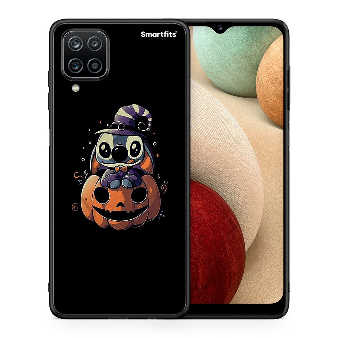 Θήκη Samsung A12 Halloween Stitch από τη Smartfits με σχέδιο στο πίσω μέρος και μαύρο περίβλημα | Samsung A12 Halloween Stitch case with colorful back and black bezels