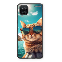 Thumbnail for Samsung A12 Summer Cat θήκη από τη Smartfits με σχέδιο στο πίσω μέρος και μαύρο περίβλημα | Smartphone case with colorful back and black bezels by Smartfits
