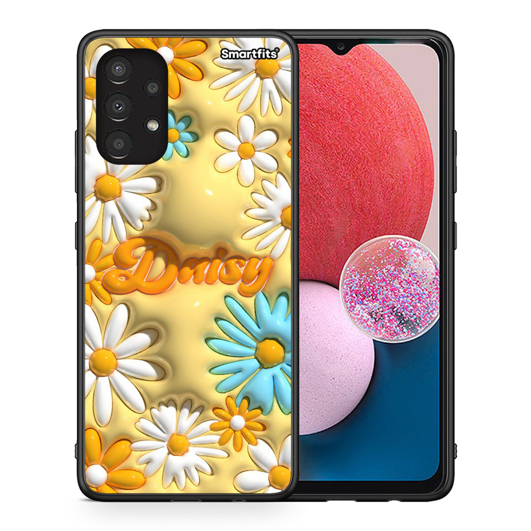 Θήκη Samsung A13 4G Bubble Daisies από τη Smartfits με σχέδιο στο πίσω μέρος και μαύρο περίβλημα | Samsung A13 4G Bubble Daisies case with colorful back and black bezels