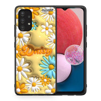 Thumbnail for Θήκη Samsung A13 4G Bubble Daisies από τη Smartfits με σχέδιο στο πίσω μέρος και μαύρο περίβλημα | Samsung A13 4G Bubble Daisies case with colorful back and black bezels