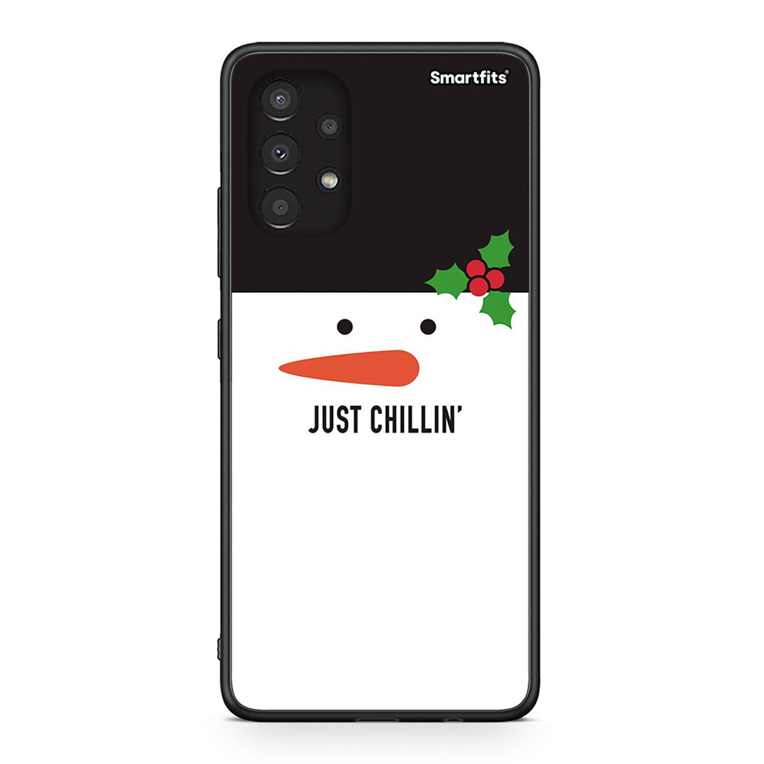 Samsung A13 4G Christmas Chillin θήκη από τη Smartfits με σχέδιο στο πίσω μέρος και μαύρο περίβλημα | Smartphone case with colorful back and black bezels by Smartfits