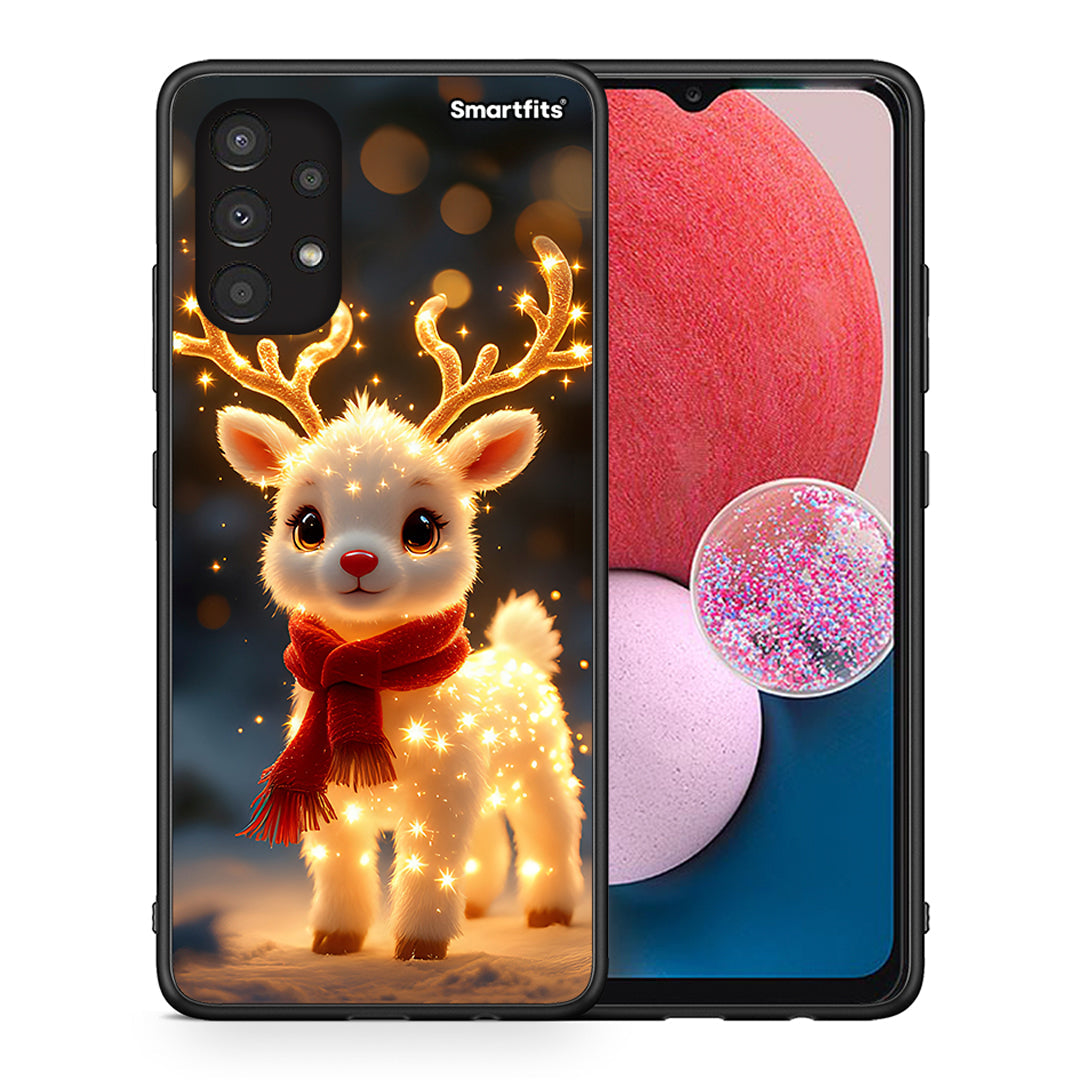 Θήκη Samsung A13 4G Christmas Cutie από τη Smartfits με σχέδιο στο πίσω μέρος και μαύρο περίβλημα | Samsung A13 4G Christmas Cutie case with colorful back and black bezels