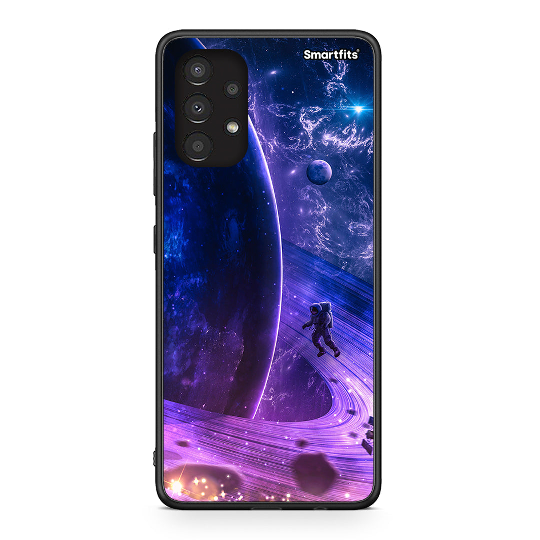 Samsung A13 4G Lost Astronaut θήκη από τη Smartfits με σχέδιο στο πίσω μέρος και μαύρο περίβλημα | Smartphone case with colorful back and black bezels by Smartfits