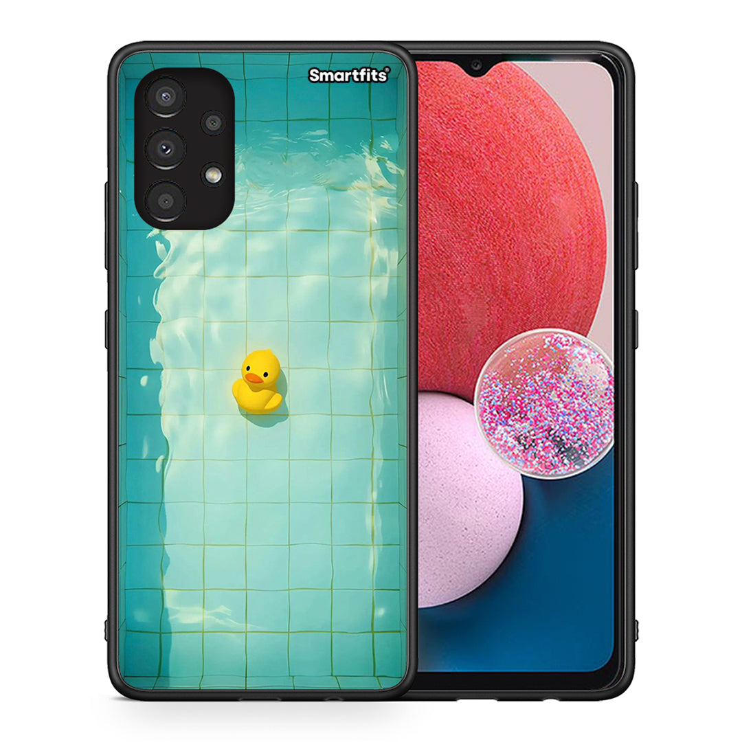 Θήκη Samsung A13 4G Yellow Duck από τη Smartfits με σχέδιο στο πίσω μέρος και μαύρο περίβλημα | Samsung A13 4G Yellow Duck case with colorful back and black bezels