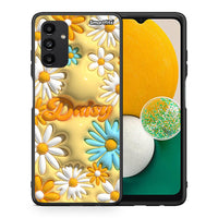 Thumbnail for Θήκη Samsung A13 5G Bubble Daisies από τη Smartfits με σχέδιο στο πίσω μέρος και μαύρο περίβλημα | Samsung A13 5G Bubble Daisies case with colorful back and black bezels