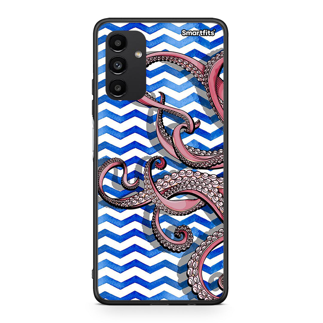 Samsung A04s Chevron Devilfish θήκη από τη Smartfits με σχέδιο στο πίσω μέρος και μαύρο περίβλημα | Smartphone case with colorful back and black bezels by Smartfits