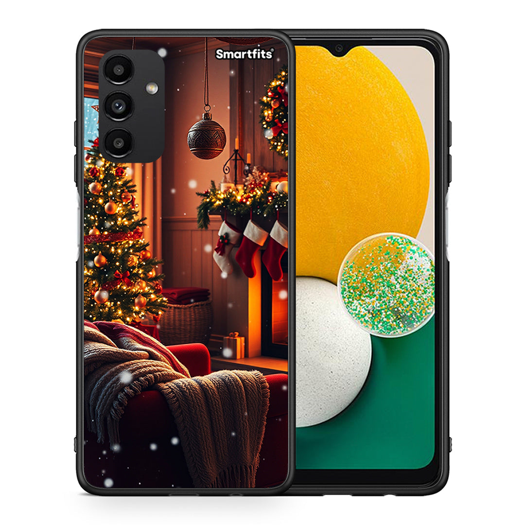 Θήκη Samsung A13 5G Home For Christmas από τη Smartfits με σχέδιο στο πίσω μέρος και μαύρο περίβλημα | Samsung A13 5G Home For Christmas case with colorful back and black bezels