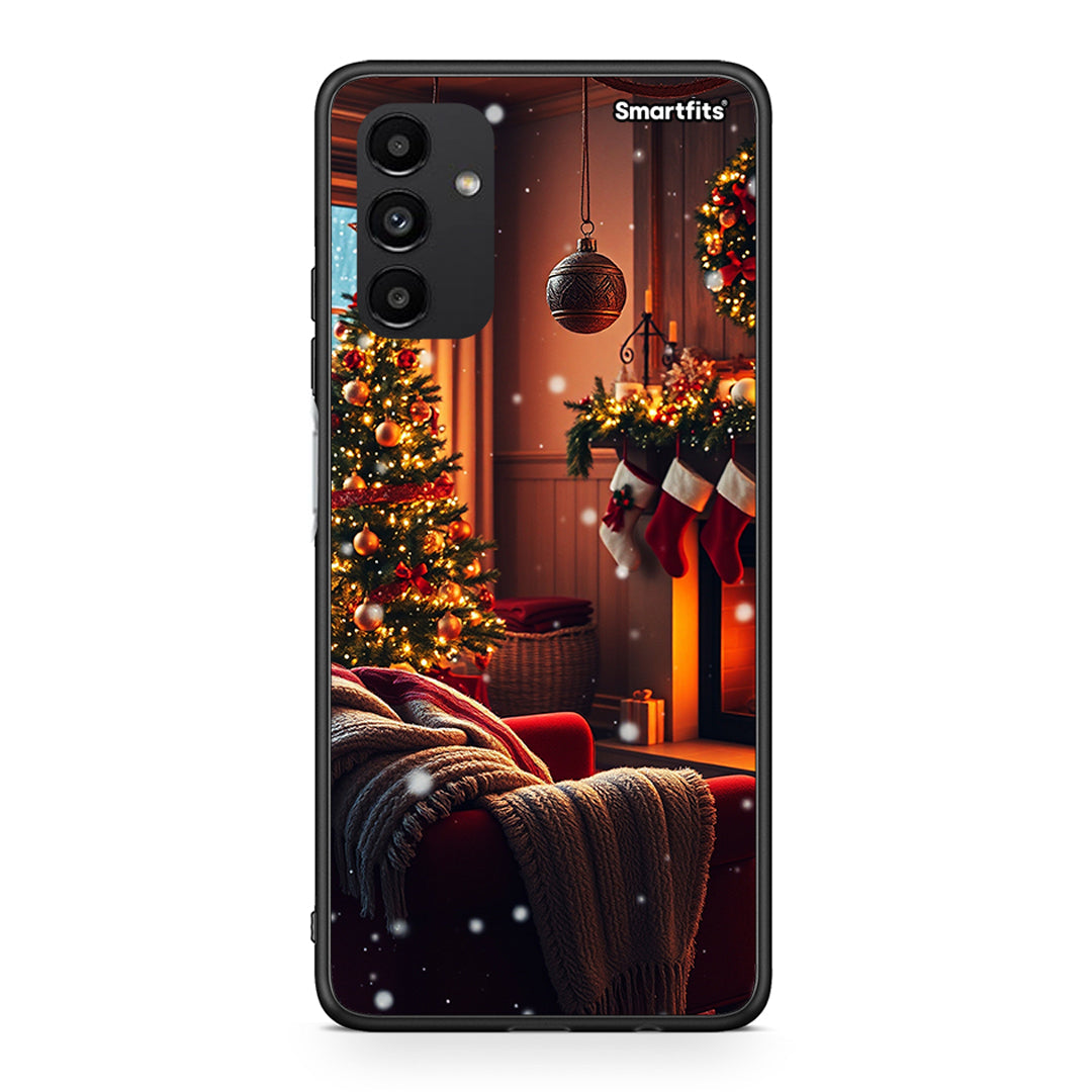 Samsung A13 5G Home For Christmas θήκη από τη Smartfits με σχέδιο στο πίσω μέρος και μαύρο περίβλημα | Smartphone case with colorful back and black bezels by Smartfits