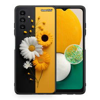 Thumbnail for Θήκη Samsung A13 5G Yellow Daisies από τη Smartfits με σχέδιο στο πίσω μέρος και μαύρο περίβλημα | Samsung A13 5G Yellow Daisies case with colorful back and black bezels