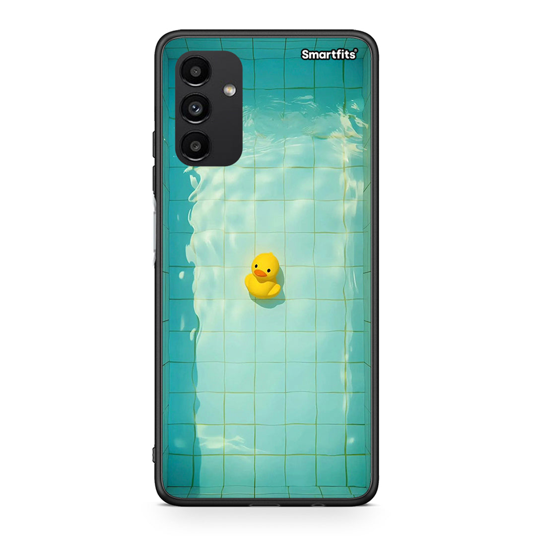 Samsung A04s Yellow Duck θήκη από τη Smartfits με σχέδιο στο πίσω μέρος και μαύρο περίβλημα | Smartphone case with colorful back and black bezels by Smartfits