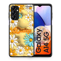 Thumbnail for Θήκη Samsung Galaxy A14 / A14 5G Bubble Daisies από τη Smartfits με σχέδιο στο πίσω μέρος και μαύρο περίβλημα | Samsung Galaxy A14 / A14 5G Bubble Daisies Case with Colorful Back and Black Bezels