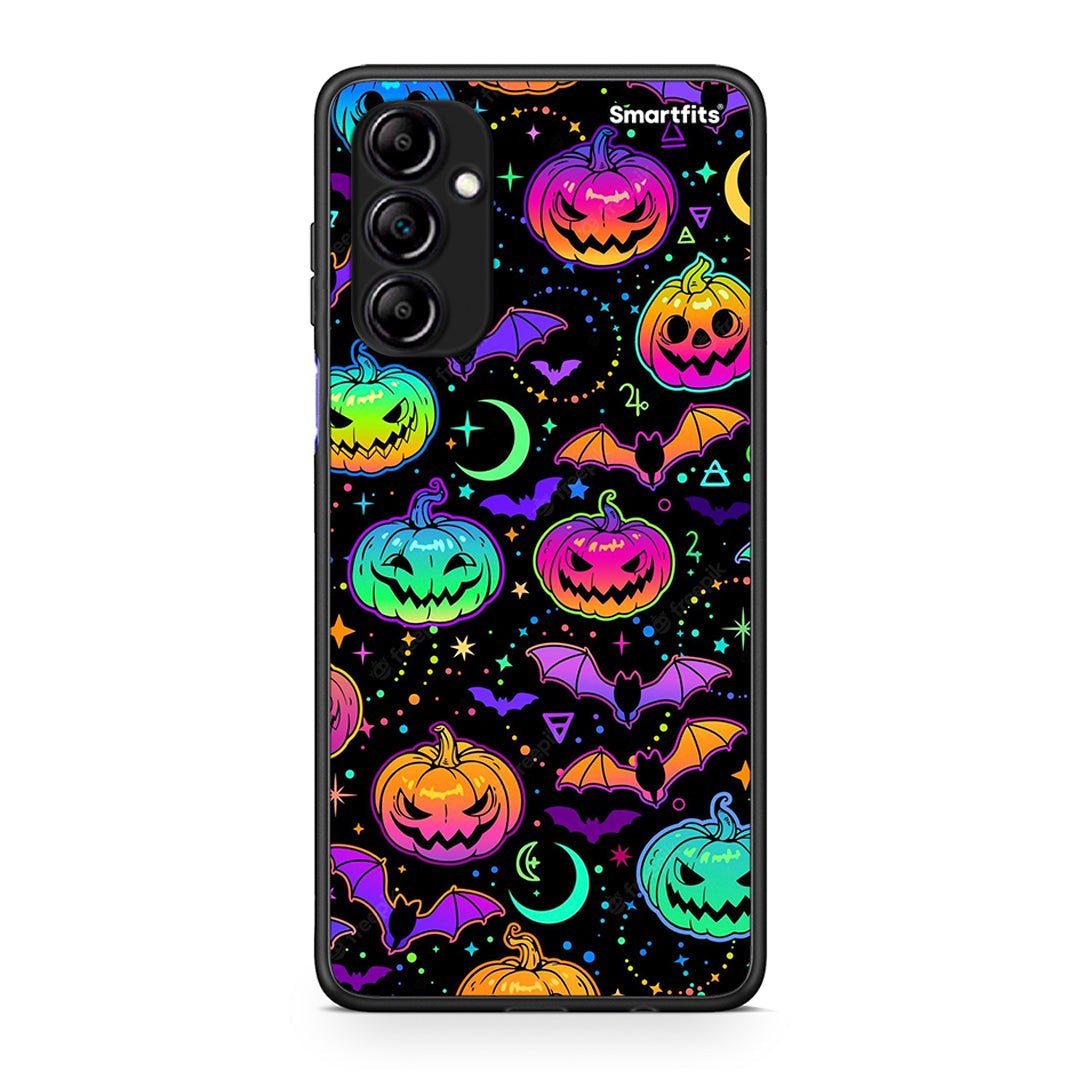 Θήκη Samsung Galaxy A14 / A14 5G Neon Halloween από τη Smartfits με σχέδιο στο πίσω μέρος και μαύρο περίβλημα | Samsung Galaxy A14 / A14 5G Neon Halloween Case with Colorful Back and Black Bezels