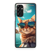 Thumbnail for Θήκη Samsung Galaxy A14 / A14 5G Summer Cat από τη Smartfits με σχέδιο στο πίσω μέρος και μαύρο περίβλημα | Samsung Galaxy A14 / A14 5G Summer Cat Case with Colorful Back and Black Bezels