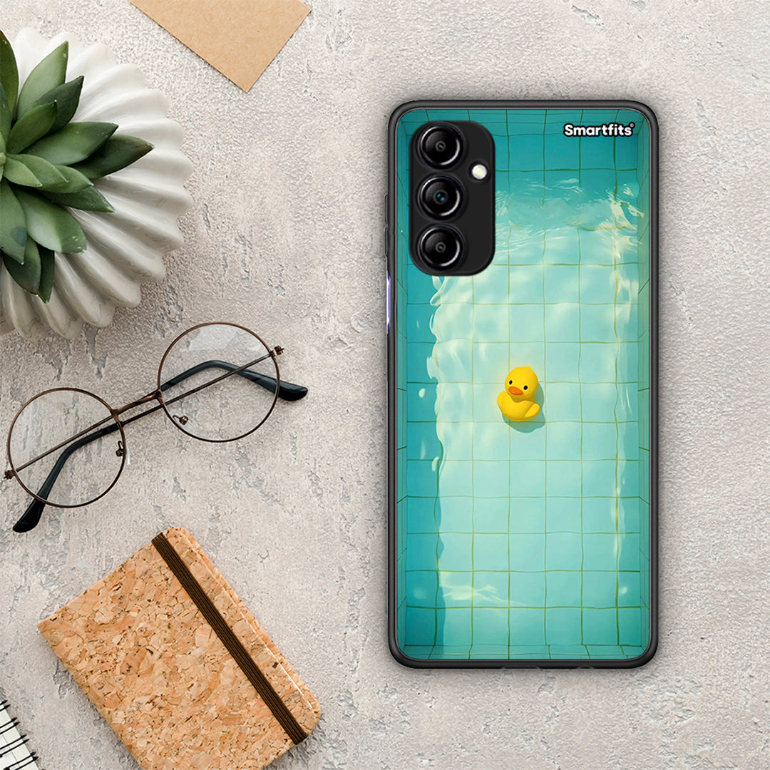 Θήκη Samsung Galaxy A14 / A14 5G Yellow Duck από τη Smartfits με σχέδιο στο πίσω μέρος και μαύρο περίβλημα | Samsung Galaxy A14 / A14 5G Yellow Duck Case with Colorful Back and Black Bezels