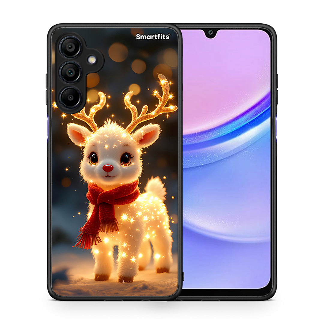 Θήκη Samsung Galaxy A15 4G Christmas Cutie από τη Smartfits με σχέδιο στο πίσω μέρος και μαύρο περίβλημα | Samsung Galaxy A15 4G Christmas Cutie case with colorful back and black bezels