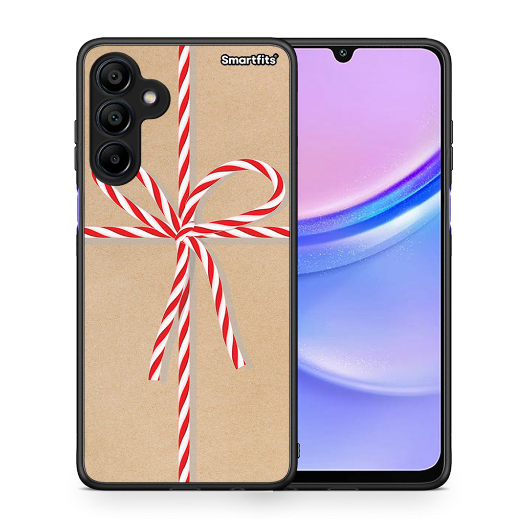 Θήκη Samsung Galaxy A15 4G Christmas Gift από τη Smartfits με σχέδιο στο πίσω μέρος και μαύρο περίβλημα | Samsung Galaxy A15 4G Christmas Gift case with colorful back and black bezels