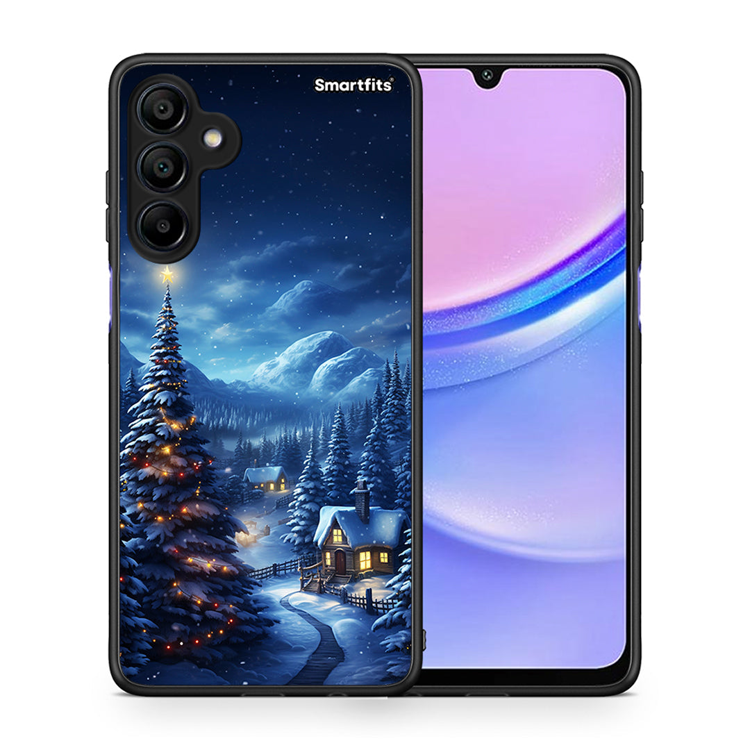 Θήκη Samsung Galaxy A15 4G Christmas Scenery από τη Smartfits με σχέδιο στο πίσω μέρος και μαύρο περίβλημα | Samsung Galaxy A15 4G Christmas Scenery case with colorful back and black bezels