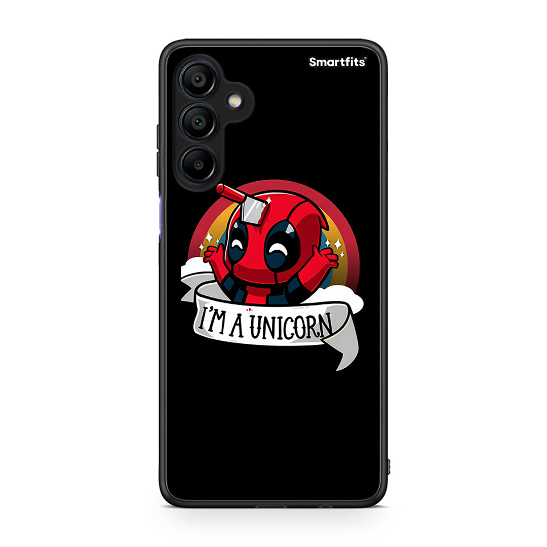 Samsung Galaxy A15 4G Unicorn Deadpool θήκη από τη Smartfits με σχέδιο στο πίσω μέρος και μαύρο περίβλημα | Smartphone case with colorful back and black bezels by Smartfits